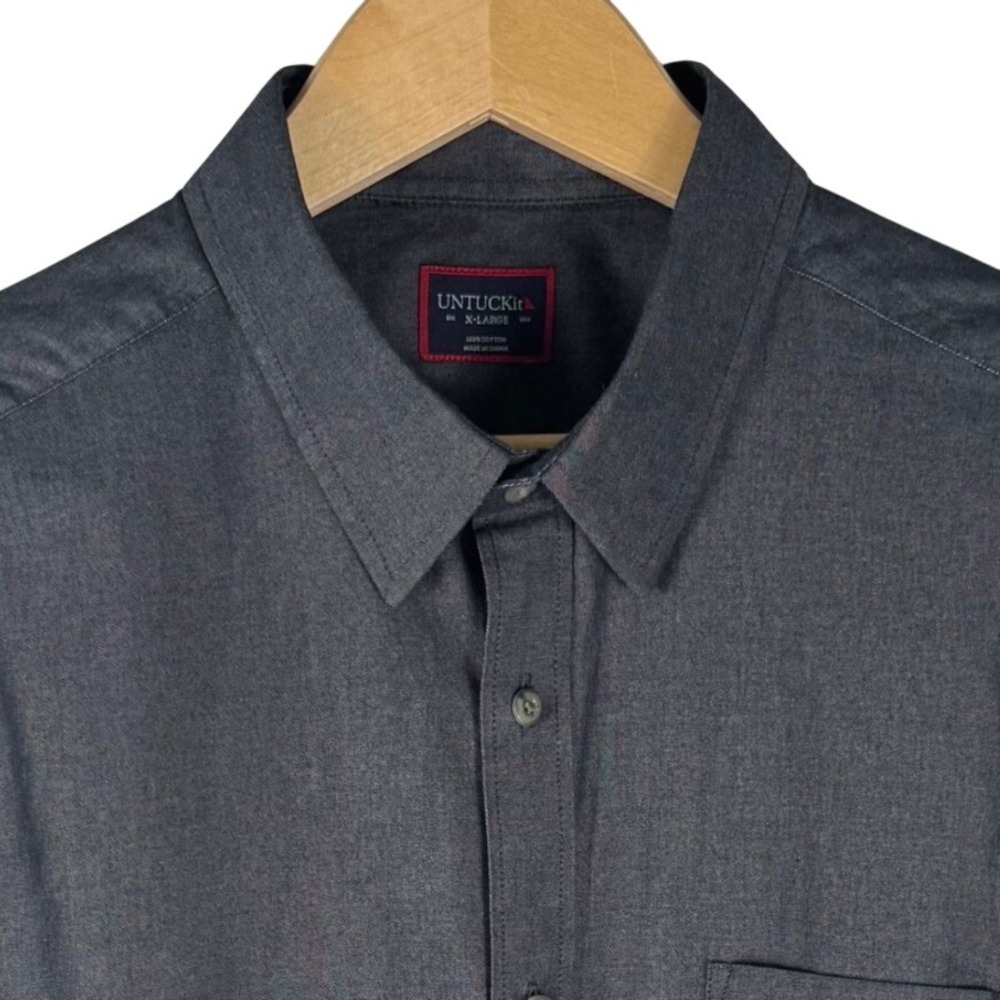 UNTUCKit Casablanca Shirt Mens XL Gray Cotton Button Down Regular Fit 01035